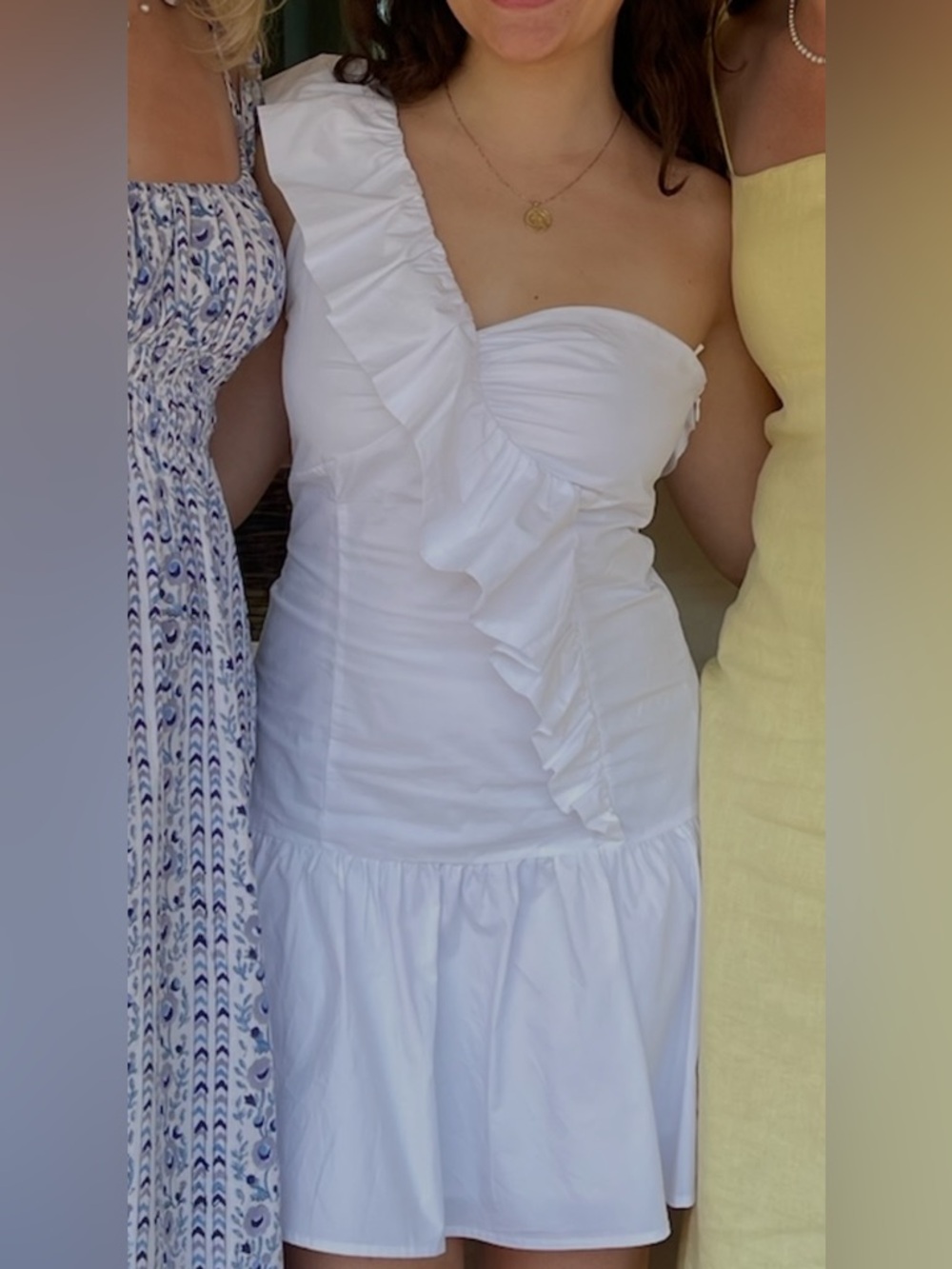 Astr One-Shoulder White Ruffle Mini Dress - Picture 3 of 3